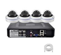 VEKELETE Sistema de cámara de Seguridad AHD HD 5MP 1080P, Domo metálico, Impermeable, Kit de videovigilancia DVR de 4 Canales BNC, 2 o 4 cámaras(None,1080P Camera x 4)