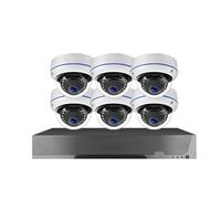VEKELETE Sistema de cámara Domo IP Tuya Ultra HD de 5 MP y 8 Canales PoE, NVR 4K, Kit de vigilancia de Seguridad CCTV con Audio Impermeable for Exteriores.(2T,4K 8CH NVR 6PCS CAM_UK Plug)