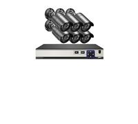 VEKELETE Sistema de cámaras de Seguridad CCTV H.265 4K con grabación de Audio IP66 for Exteriores, Impermeable, cámara IP de 8 MP, Kit de videovigilancia PoE(2T,8CH NVR x6 Cameras)