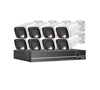 VEKELETE Sistema de cámaras de Seguridad DVR CCTV de 8 Canales con IA, Kit analógico AHD, HD 4K, 8 MP, Bala de Metal, Resistente al Agua, videovigilancia Inteligente.(2T,8CH DVR 8PCS Camera_AU Plug)