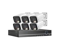 VEKELETE Sistema de cámaras de Seguridad DVR CCTV de 8 Canales con IA, Kit analógico AHD, HD 4K, 8 MP, Bala de Metal, Resistente al Agua, videovigilancia Inteligente.(4T,8CH DVR 6PCS Camera_AU Plug)