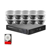 VEKELETE Sistema de CCTV de Seguridad for Exteriores, 10 Canales, 8 MP, 4K, NVR, 4 TB, cámara IP de videovigilancia for Exteriores, monitoreo del hogar(Multicolor,UK Plug)