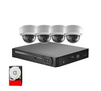 VEKELETE Sistema de CCTV de Seguridad for Exteriores, 10 Canales, 8 MP, 4K, NVR, 4 TB, cámara IP de videovigilancia for Exteriores, monitoreo del hogar(Gray,US Plug)