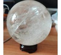 VEKETE 1.6-1.8kg About 11cm Natural Clear White Crystal Quartz Sphere Ball Specimen Collection Home Decoration With Base