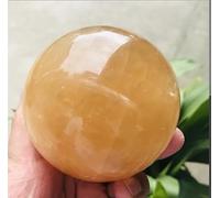 VEKETE 30-100mm Natural Citrine Calcite Quartz Crystal Sphere Ball Gemston Home Decor,alrededor De 40mm