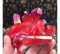 VEKETE 35-120g Raro Hermoso Llama Roja Aura Cristal De Cuarzo Grupo Espécimen Artesanías Y Regalos Decorativos,70-80g