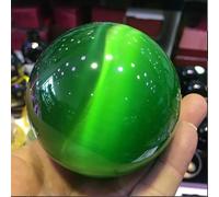 VEKETE 40-100mm Raro Cuarzo Natural Verde Ojo De Gato Bola De Cristal Esfera Decoración Del Hogar,100mm