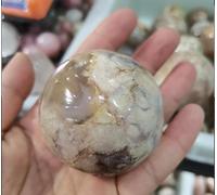 VEKETE 40-90mm Copo De Nieve Natural Flor De Cerezo Ágata Cristal Esfera De Piedra Bola Flores De Cerezo Ágata Bola Decoración Del Hogar,40-50mm