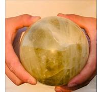 VEKETE 500-1500g Esfera De Cristal De Citrino Natural,Bola De Piedras Preciosas De Cuarzo Amarillo,Artesanías Y Regalos Decorativos,500-600g