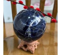 VEKETE 69mm Esfera De Piedra De Vena Azul Natural Sodalita Bola De Cristal De Cuarzo Dumortierita Mineral Meditación Energía Decoración Colector Con Base