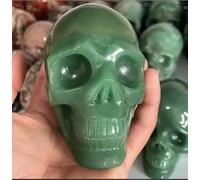 VEKETE 800-1000g Natural Donglin Jade Quartz Hand Carved Skull Carved Reiki Decorative Skull