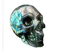 VEKETE 800-1100g Labradorita Natural Cuarzo Calavera Tallada A Mano Coleccionista De Joyas De Cristal