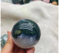 VEKETE 80mm Musgo Natural Ágata Acuática Cristal De Cuarzo Esfera Bola Decoración Gema Decoración Del Hogar,50-55mm