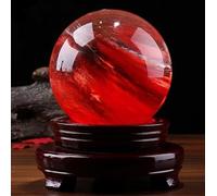 VEKETE 80mm Naturaleza Citrino Rojo Calcita Cuarzo Cristal Esfera Bola Piedras Preciosas Decoración Del Hogar Coleccionista De Joyas,80mm