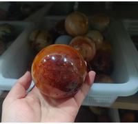 VEKETE Adornos Decorativos De Bolas De Cornalina,Esfera De Cristal De Ágata Roja Natural De 50-90mm,1 Ud.,50-60mm