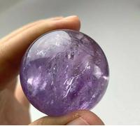 VEKETE Bola De Amatista Guardián Natural,Piedra Preciosa Cruda,Regalos Artesanales Pulidos,Esfera De Piedra De Cristal De Cuarzo Púrpura,Decoración Del Hogar,Coleccionista De Joyas,3-3,5cm