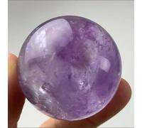 VEKETE Bola De Amatista Natural,Piedra Preciosa Cruda,Regalos Artesanales Pulidos,Esfera De Piedra De Cristal De Cuarzo Púrpura,Decoración Del Hogar,4,5-5cm