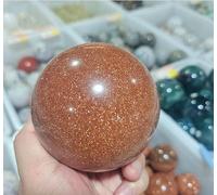VEKETE Bola De Arena De Oro Natural De 40-90mm Bola De Cristal De Cuarzo Reiki Tallado En Cristal Artesanía Decoración Del Hogar,81-90mm