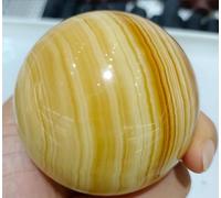VEKETE Bola De Calcita Amarilla De Melaleuca Natural,Cristal De Mano,Energía,Decoración Para El Hogar Y La Oficina,Regalos Artesanales,Adornos Feng Shui,300-350g