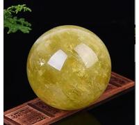 VEKETE Bola De Cristal Amarilla De Cristal De Cuarzo Natural De 50-100mm,Artesanías,Piezas Para Sala De Estar Y Oficina,80-90mm