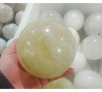 VEKETE Bola De Cristal Amarilla Natural De 4-9cm,Bola Esférica De Cristal De Cuarzo,Decoración Del Hogar Gemston,80-90mm