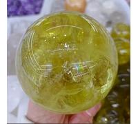 VEKETE Bola De Cristal Amarilla Natural,Mineral De Energía De Mano,Decoración Para El Hogar Y La Oficina,Manualidad Para Regalo,700-800g