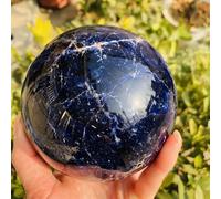 VEKETE Bola De Cristal Azul Natural De 9-10cm,Bola De Pulido,Bola De Masaje,Reiki,Piedra,Decoración Del Hogar,Regalos Exquisitos,Recuerdos,10cm