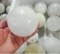 VEKETE Bola De Cristal Blanca Natural De 4-9cm,Bola Esférica De Cristal De Cuarzo,Decoración Del Hogar Gemston,80-90mm