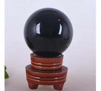 VEKETE Bola De Cristal De 40mm/50mm,Esfera De Obsidiana Negra Asiática Rara,Bola De Cristal,Decoración De Piedra,Esfera De Cuarzo Natural Feng Shui Con Base,4cm