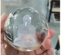 VEKETE Bola De Cristal De 80mm,Globo 3D Con Tallado Interior De Ángel Y Calavera Y Ambas Manos,Modelo De Bola De Cristal De Cuarzo,Esfera De Cristal,Decoración Del Hogar,3