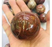 VEKETE Bola De Cristal De Cuarzo Natural Petrificada De 5-6cm,Decoración Del Hogar,Coleccionista De Joyas De Piedra Natural