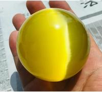 VEKETE Bola De Cristal De Ojo De Gato Amarillo Natural,Bola De Piedra De Energía De Adivinación,Bola Decorativa Para Fotografía,4-10cm,10cm