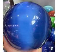 VEKETE Bola De Cristal De Ojo De Gato Azul Natural,Bola De Piedra De Energía De Adivinación,Decoración De Fotografía,4-10cm,80mm
