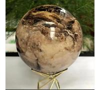 VEKETE Bola De Cristal De Ópalo Gris Natural,Decoración Del Hogar,Coleccionista De Joyas Minerales Con Base,7,1-8cm