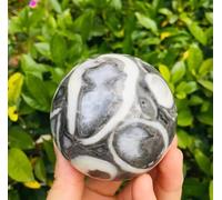 VEKETE Bola De Cristal De Piedra De Concha Natural,Bola De Energía De Adivinación,Bola Decorativa Para Fotografía,Coleccionista De Joyas,6-6,5cm