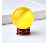 VEKETE Bola De Cristal De Piedra De Ojo De Gato Colorida,Piedra Mineral Curativa De Energía De Cuarzo Reiki Para Decoración Del Hogar,Adornos De Colección Con Base,estilo2,35-40mm