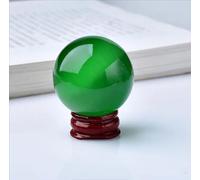 VEKETE Bola De Cristal De Piedra De Ojo De Gato Colorida,Piedra Mineral Curativa De Energía De Cuarzo Reiki Para Decoración Del Hogar,Adornos De Colección Con Base,estilo7,35-40mm