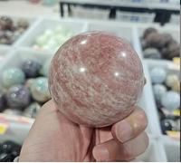 VEKETE Bola De Cristal Natural,Rosa,Cristal De Cuarzo,Reiki,Decoración De Habitación,Esfera,Decoración Del Hogar,Feng Shui,71-80mm