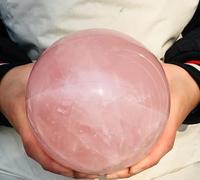 VEKETE Bola De Cristal Rosa Rosa Natural,Decoración De Oficina Familiar De Mineral Energético De Cuarzo,50-55mm