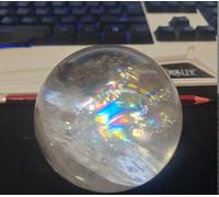 VEKETE Bola De Cristal Transparente De Color Arcoíris Natural,Piedra Preciosa Cruda Pulida,Regalos Artesanales,Esfera De Piedra De Cristal De Cuarzo Blanco,Decoración Del Hogar,61-70mm