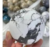 VEKETE Bola De Cristal Turquesa Blanca Con Gema Natural,50-90mm,Restaura Bolas De Piedra De Artefacto Reiki,Regalos Decorativos,50-60mm