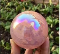 VEKETE Bola De Cristales De Cuarzo Rosa Con Aura De Ángel,Piedras Naturales Y Minerales,Esfera De Piedras Preciosas,Decoración Del Hogar,Artesanías Feng Shui,50-60mm