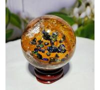 VEKETE Bola De Cuarzo Azurita Natural,Piedras Preciosas De Cristal,Esferas Minerales Pulidas A Mano,Decoración Del Hogar