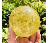VEKETE Bola De Esfera De Cristal De Cuarzo Citrino NATURAL,Coleccionista De Joyas Para Decoración Del Hogar,8-9cm
