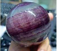 VEKETE Bola De Fluorita Arcoíris Natural,Mineral De Energía De Cristal,Decoración Para El Hogar Y La Oficina,Adornos Minerales De Regalo,200-250g