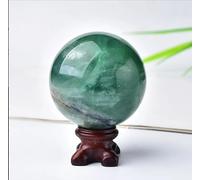 VEKETE Bola De Fluorita Verde Natural 150-500g Bola De Masaje De Globo Pulido Reiki Exquisita Decoración Para El Hogar Con Piedras Recuerdo Con Base,Verde Claro,400-500g