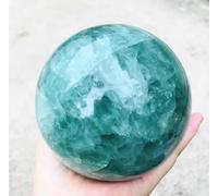 VEKETE Bola De Fluorita Verde Natural De 65-100mm,Esfera De Piedras Preciosas De Cristal De Cuarzo,Decoración Del Hogar Reiki,760g
