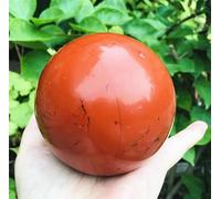 VEKETE Bola De Jaspe Rojo Natural De 300-600g,Esfera De Cristal De Cuarzo,Decoración Decorativa Para El Hogar Reiki,300g