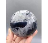 VEKETE Bola De Masaje De Globo De Cristal De Turmalina Negra Natural,Piedra Energética Reiki,Cristal,Decoración Del Hogar,Regalo De Recuerdo,50-60mm