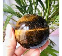 VEKETE Bola De Ojo De Tigre Rara Asiática De Color Amarillo Oscuro,Esfera De Cristal De Cuarzo,Bola Decorativa Artesanal,4,5-5cm